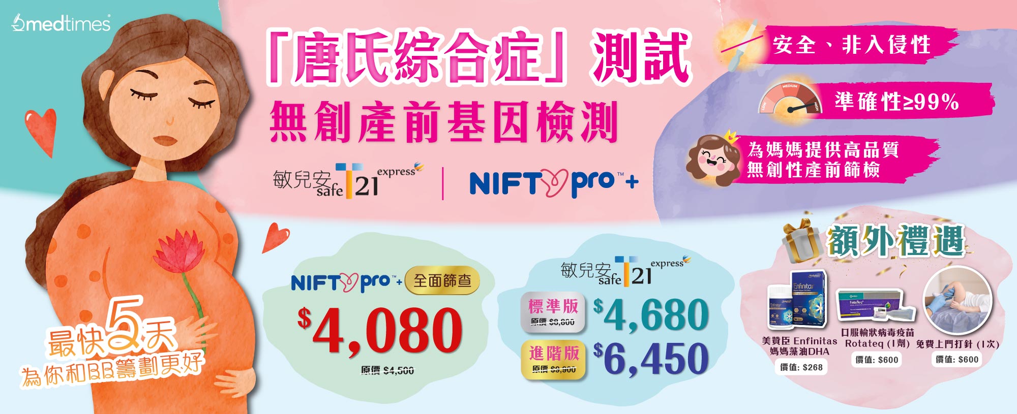 【限時優惠】T21無創產前基因檢測(標準版)